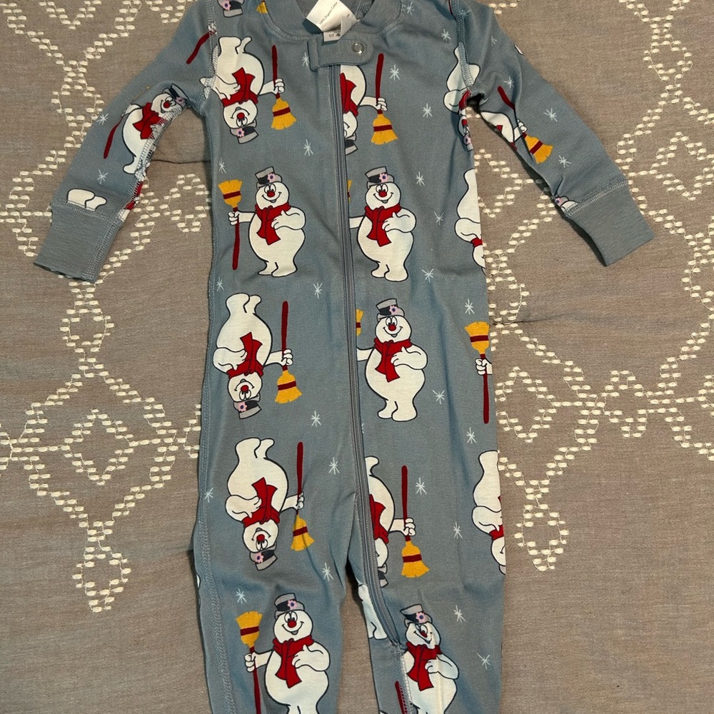 Gray Kids One Piece with Frosty the Snowman Design
